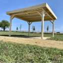 Carport OMBRA 12,53m² en bois massif avec toit bac acier HABRITA