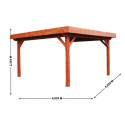 Carport OMBRA 12,53m² en bois massif avec toit bac acier HABRITA