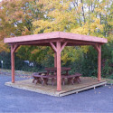 Carport OMBRA 12,53m² en bois massif avec toit bac acier HABRITA