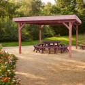 Carport OMBRA 12,53m² en bois massif avec toit bac acier HABRITA