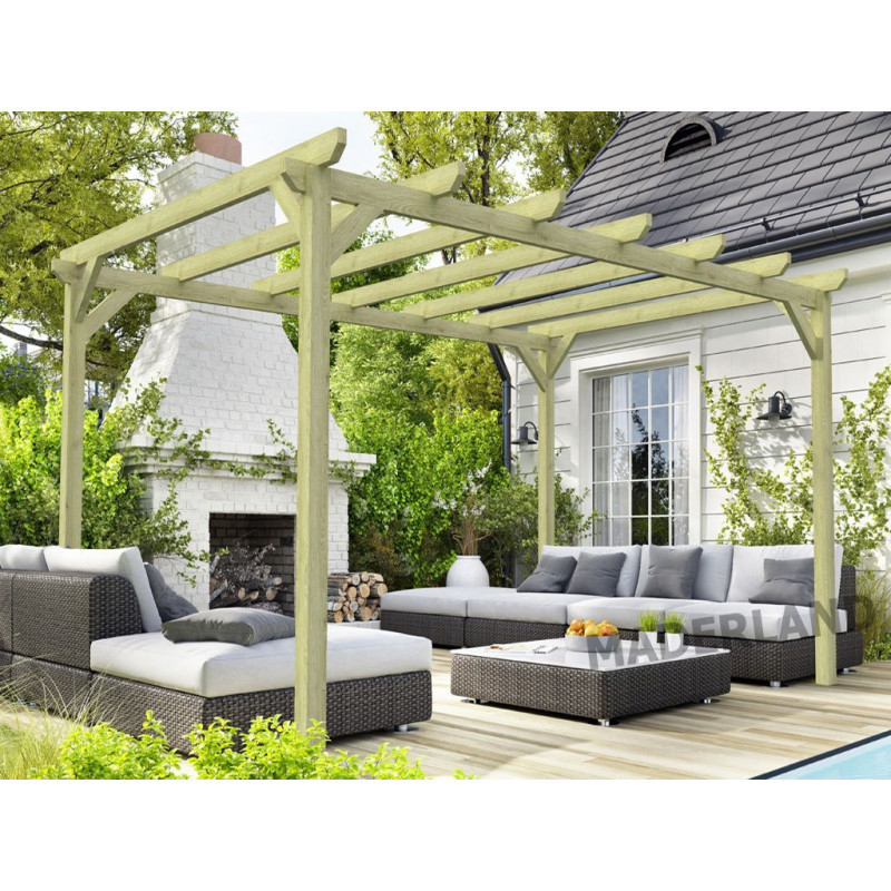 Pergola en bois massif traité autoclave 300x300cm PARIS – Maderland