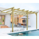 Pergola adossée en bois massif traité autoclave 420x420cm ORLEANS – Maderland