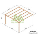 Pergola adossée en bois massif traité autoclave 420x420cm ORLEANS – Maderland