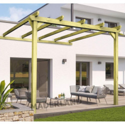 Pergola adossée en bois massif traité autoclave 420x300cm SAINT-DENIS – Maderland