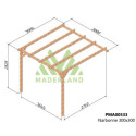 Pergola adossée en bois massif traité autoclave 300x300cm NARBONNE – Maderland