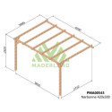 Pergola adossée en bois massif traité autoclave 420x300cm NARBONNE – Maderland