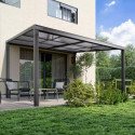 Pergola adossée en aluminium et polycarbonate 392x305cm Lina - Cerland	