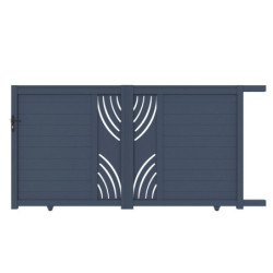 Portail coulissant prêt à poser en aluminium 300x160cm ARTY WAVE - X-METAL