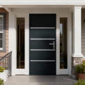 Porte d'entrée Lisandre en aluminium 96x218cm - gris anthracite - poussant gauche - X-METAL