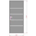 Porte d'entrée Lisandre en aluminium 96x218cm - blanc - poussant gauche - X-METAL