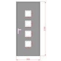 Porte d'entrée Nova en aluminium 96x218cm - gris anthracite - poussant droit - X-METAL