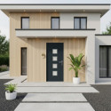 Porte d'entrée Nova en aluminium 96x218cm - gris anthracite - poussant gauche - X-METAL
