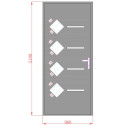 Porte d'entrée Axium en aluminium 96x218cm - gris anthracite - poussant droit - X-METAL