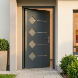 Porte d'entrée Axium en aluminium 96x218cm - gris anthracite - poussant gauche - X-METAL