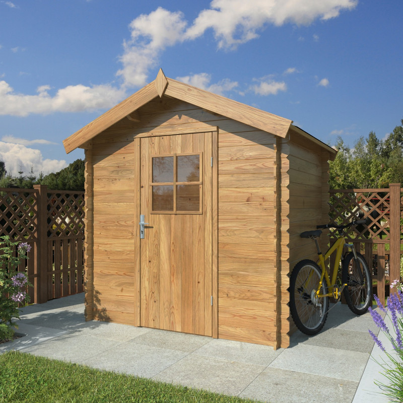 Abri de jardin en bois traité Pablo 1 - madriers 19mm - WhiteWood