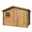 Abri de jardin en bois traité Pablo 3 - madriers 19mm - WhiteWood