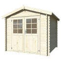 Abri de jardin en bois brut 6,25m² Valence 1 - madriers 28mm - WhiteWood