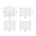 Abri de jardin en bois brut 6,25m² Valence 1 - madriers 28mm - WhiteWood