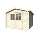 Abri de jardin en bois brut 8,76m² Valence 2 - madriers 28mm - WhiteWood