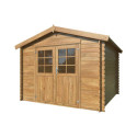 Abri de jardin en bois traité 8,76m² Valence 2 - madriers 28mm - WhiteWood
