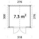 Abri de jardin en bois traité 8,76m² Valence 2 - madriers 28mm - WhiteWood