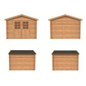 Abri de jardin en bois traité 8,76m² Valence 2 - madriers 28mm - WhiteWood