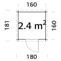 Abri de jardin en bois brut 3m² Zoé 1 - madriers 19mm - WhiteWood