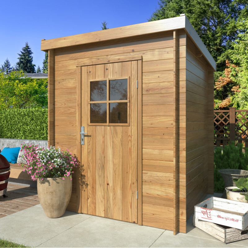 Abri de jardin en bois traité 3m² Zoé 1 - madriers 19mm - WhiteWood