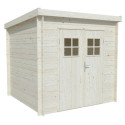 Abri de jardin en bois brut 4,66m² Zoé 2 - madriers 19mm - WhiteWood