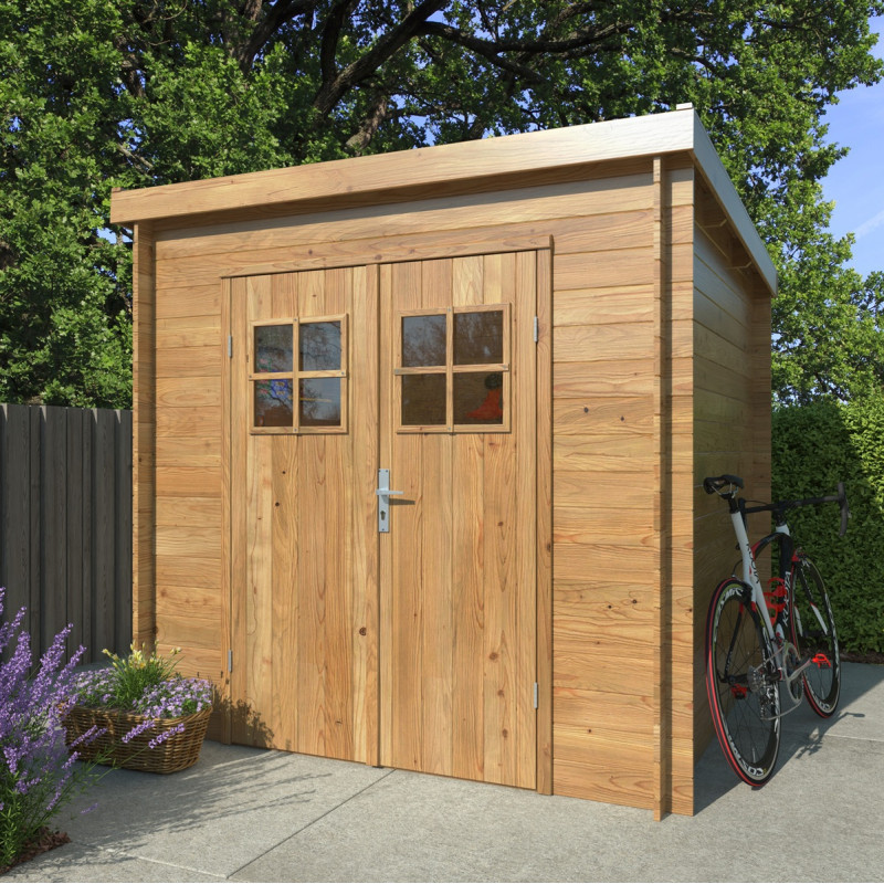Abri de jardin en bois traité 4,66m² Zoé 2 - madriers 19mm - WhiteWood