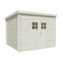 Abri de jardin en bois brut 6,76m² Zoé 3 - madriers 19mm - WhiteWood