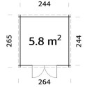 Abri de jardin en bois traité 6,76m² Zoé 3 - madriers 19mm - WhiteWood