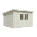 Abri de jardin en bois brut 8,8m² Lola 1 - madriers 28mm - WhiteWood