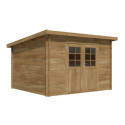Abri de jardin en bois traité 8,8m² Lola 1 - madriers 28mm - WhiteWood