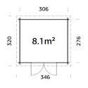Abri de jardin en bois traité 8,8m² Lola 1 - madriers 28mm - WhiteWood