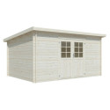Abri de jardin en bois brut 11m² Lola 2 - madriers 28mm - WhiteWood