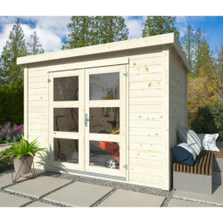 Abri de jardin en bois brut 5,15m² Olivia 1 - madriers 19mm - WhiteWood