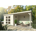 Abri de jardin en bois brut 5,15m² Olivia 1 avec terrasse - madriers 19mm - WhiteWood
