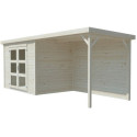 Abri de jardin en bois brut 5,15m² Olivia 1 avec terrasse - madriers 19mm - WhiteWood