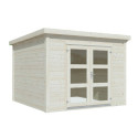 Abri de jardin en bois brut 7,62m² Lya 1 - madriers 28mm - WhiteWood