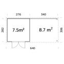Abri de jardin en bois brut 7,62m² Lya 1 avec terrasse - madriers 28mm - WhiteWood