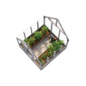 Serre de jardin 5,8m² Emilia en bois traité et verre trempé - Palmako