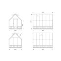 Serre de jardin 8,7m² Emilia en bois traité et verre trempé - Palmako