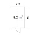 Serre de jardin 8,7m² Emilia en bois traité et verre trempé - Palmako