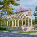 Serre de jardin 14,5m² Emilia en bois traité et verre trempé - Palmako