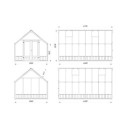 Serre de jardin 14,5m² Emilia en bois traité et verre trempé - Palmako