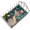 Serre de jardin 14,5m² Emilia en bois traité et verre trempé - Palmako