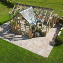 Serre de jardin 22,9m² Emilia en bois traité et verre trempé - Palmako