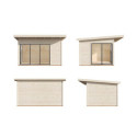 Bureau de jardin en bois brut 11,7m² Andrea - madriers 44mm - Palmako