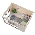 Bureau de jardin en bois brut 11,7m² Andrea - madriers 44mm - Palmako